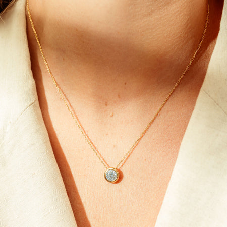 18ct Yellow Gold 1.50ct Reclaimed Diamond Pendant-Necklace-Walker & Hall