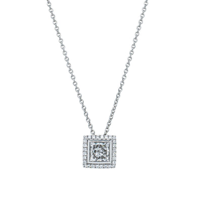 18ct White Gold 1.02ct Reclaimed Diamond Pendant-Necklace-Walker & Hall
