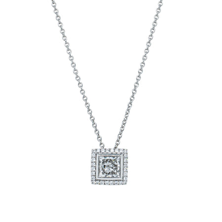 18ct White Gold 1.02ct Reclaimed Diamond Pendant-Necklace-Walker & Hall
