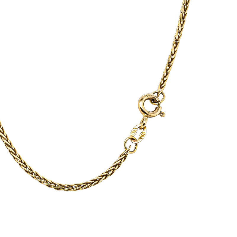 Vintage 17ct Yellow Gold .15ct Diamond Engraved and Enamelled Cross Pendant-Necklace-Walker & Hall