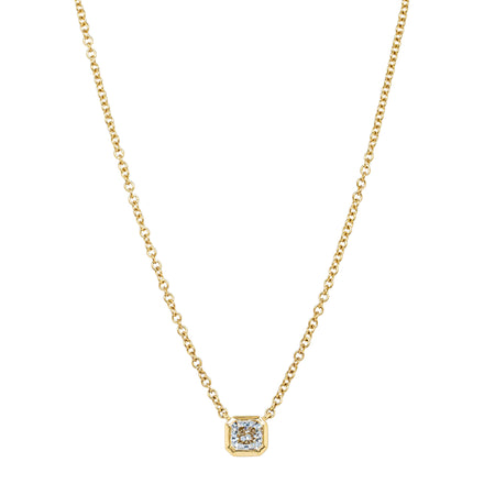 18ct Yellow Gold .40ct Radiant Cut Diamond Natalia Pendant-Necklace-Walker & Hall