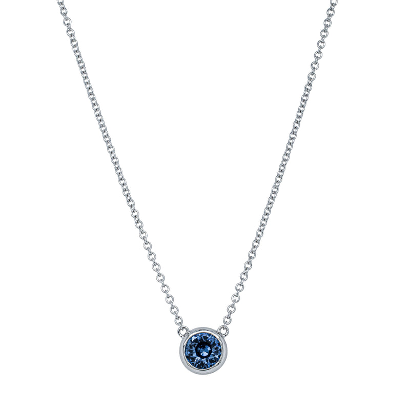18ct White Gold 1.03ct Sapphire Natalia Pendant-Necklace-Walker & Hall