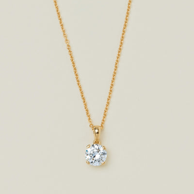 18ct Yellow Gold 1.09ct Reclaimed Diamond Blossom Pendant - Necklace - Walker & Hall