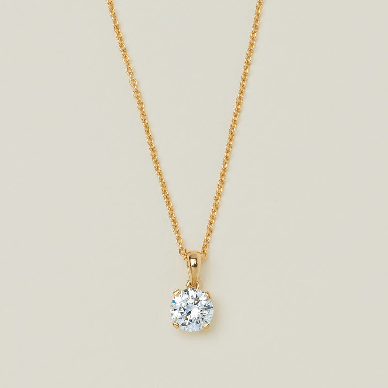 18ct Yellow Gold 1.09ct Reclaimed Diamond Blossom Pendant - Necklace - Walker & Hall