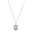 18ct White Gold 7.49ct Morganite & Diamond Halo Pendant-Necklace-Walker & Hall