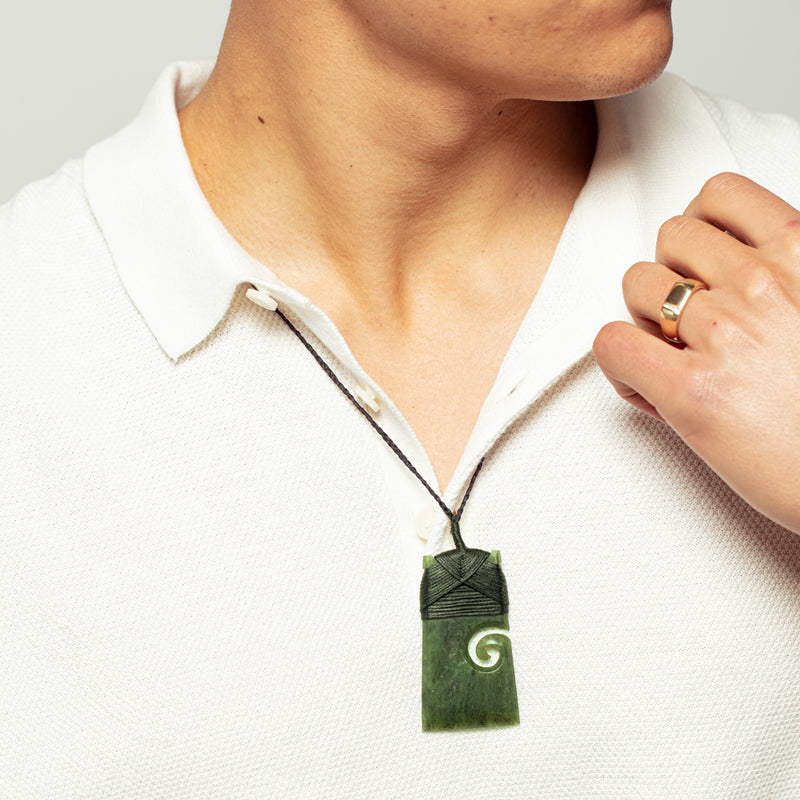 NZ Greenstone Koru & Toki Pendant-Necklace-Walker & Hall