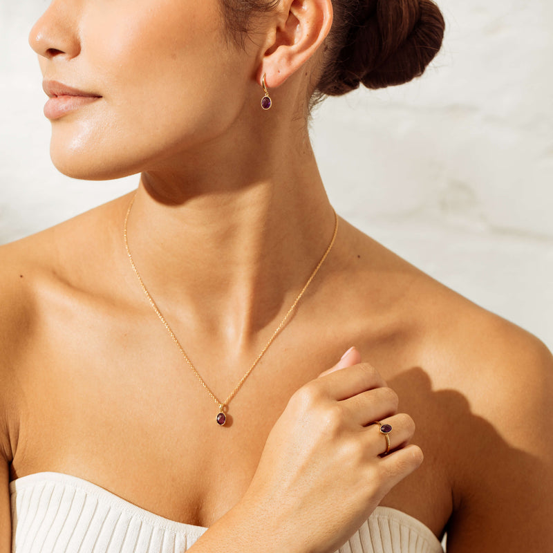 9ct Yellow Gold Amethyst Lavender Ring-Ring-Walker & Hall