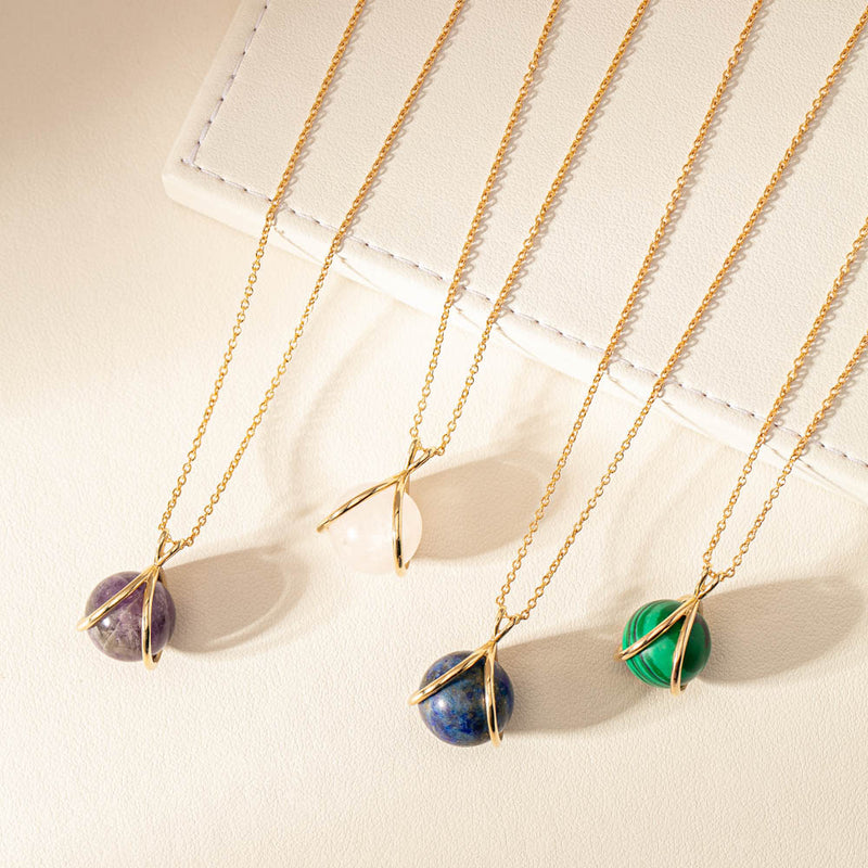 9ct Yellow Gold Amethyst - Of Thought Mindfulness Pendant-Necklace-Walker & Hall