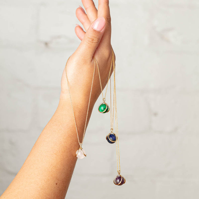 9ct Yellow Gold Lapis - Of Body Mindfulness Pendant-Necklace-Walker & Hall