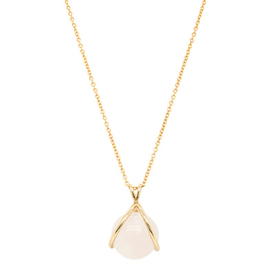9ct Yellow Gold Rose Quartz - Of Feelings Mindfulness Pendant-Necklace-Walker & Hall