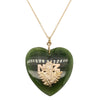 Vintage 9ct Yellow Gold Greenstone Heart Pendant-Necklace-Walker & Hall