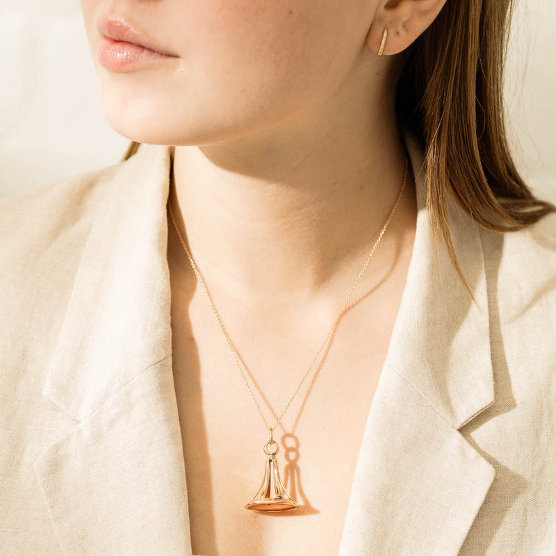 Vintage 9ct Yellow Gold Carnelian Pendant-Necklace-Walker & Hall