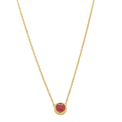 18ct Yellow Gold 1.28ct Ruby & Diamond Pendant-Necklace-Walker & Hall