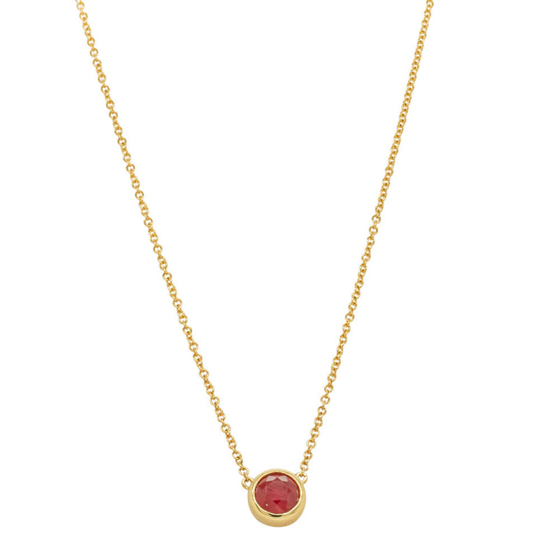 18ct Yellow Gold 1.28ct Ruby & Diamond Pendant-Necklace-Walker & Hall