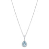 18ct White Gold Aquamarine & Diamond Mini Sierra Pendant-Necklace-Walker & Hall