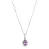 18ct White Gold .81ct Pink Sapphire & Diamond Pendant-Necklace-Walker & Hall