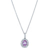 18ct White Gold .91ct Pink Sapphire & Diamond Pendant-Necklace-Walker & Hall