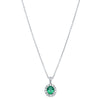 18ct White Gold .57ct Emerald & Diamond Pendant-Necklace-Walker & Hall