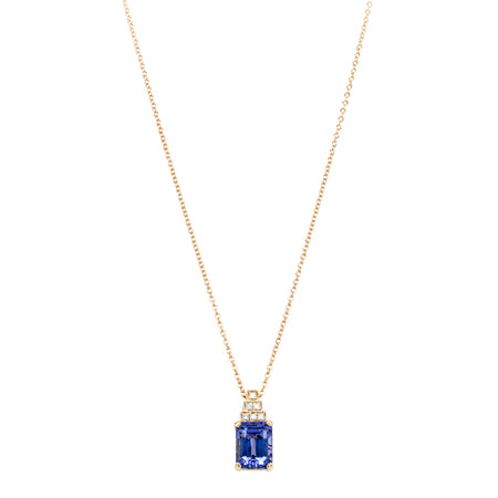 18ct Yellow Gold 2.59ct Tanzanite & Diamond Maya Pendant-Necklace-Walker & Hall