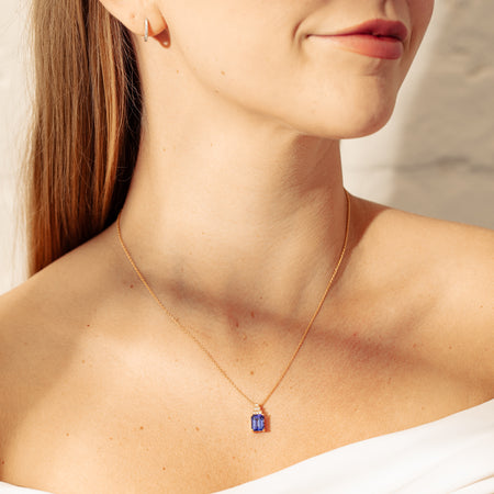 18ct Yellow Gold 2.59ct Tanzanite & Diamond Maya Pendant-Necklace-Walker & Hall
