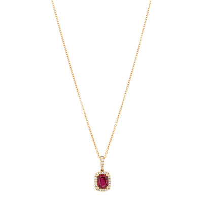 18ct Yellow Gold 1.19ct Ruby & Diamond Mini Sierra Pendant-Necklace-Walker & Hall