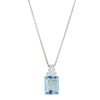18ct White Gold Aquamarine & Diamond Maya Pendant-Necklace-Walker & Hall