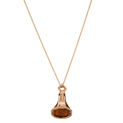 Vintage 8ct Rose Gold Carnelian Seal Pendant-Necklace-Walker & Hall