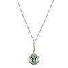 18ct White Gold .79ct Emerald & Diamond Pendant-Necklace-Walker & Hall