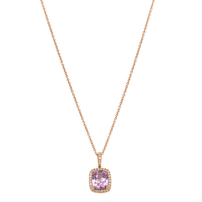18ct Rose Gold 3.02ct Purple Sapphire & Diamond Sierra Pendant-Necklace-Walker & Hall