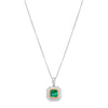 18ct White & Yellow Gold 1.84ct Emerald & Diamond Pendant-Necklace-Walker & Hall
