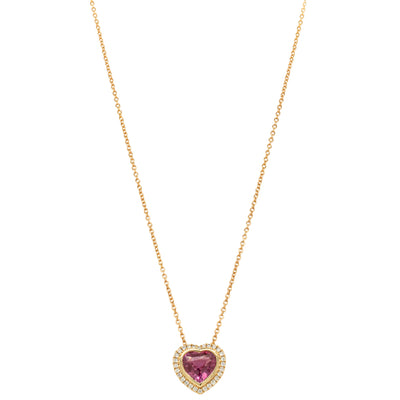 18ct Yellow Gold 1.61ct Pink Sapphire & Diamond Isla Pendant-Necklace-Walker & Hall