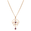 Deja Vu 9ct Rose Gold Amethyst & Seed Pearl Pendant-Necklace-Walker & Hall