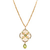 Vintage 10ct Yellow Gold Peridot & Seed Pearl Pendant-Necklace-Walker & Hall