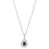 18ct White Gold .58ct Sapphire & Diamond Pendant-Necklace-Walker & Hall