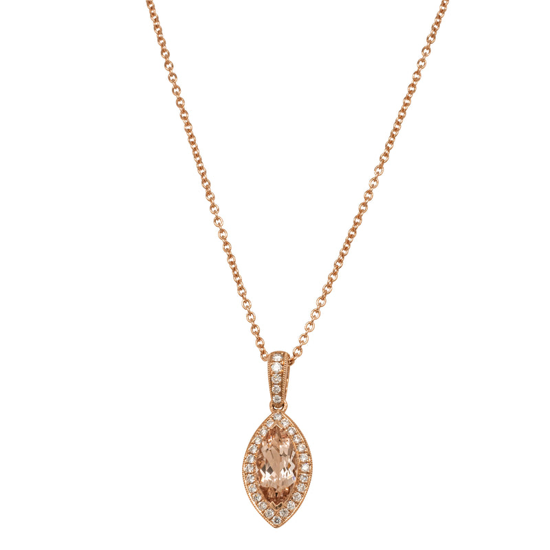 18ct Rose Gold 1.03ct Diamond Aurora Pendant-Necklace-Walker & Hall