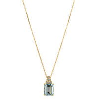 18ct Yellow Gold 3.40ct Aquamarine & Diamond Maya Pendant-Necklace-Walker & Hall
