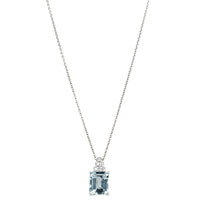 18ct White Gold 2.80ct Aquamarine & Diamond Maya Pendant-Necklace-Walker & Hall