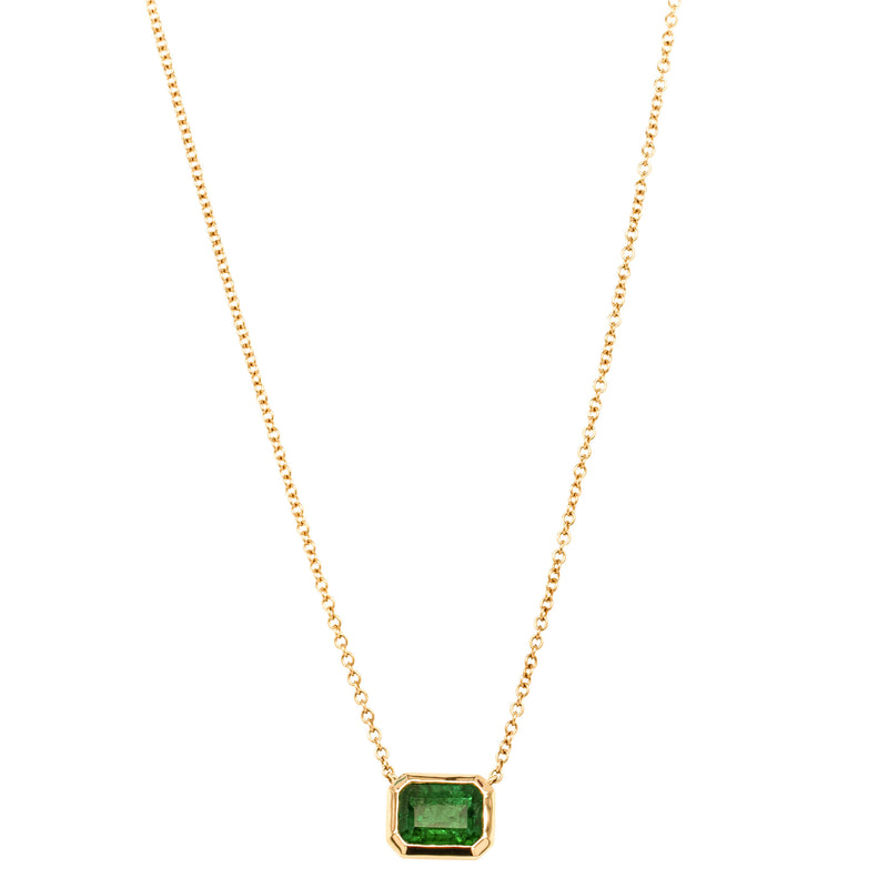 18ct Yellow Gold 1.66ct Emerald Natalia Pendant-Necklace-Walker & Hall