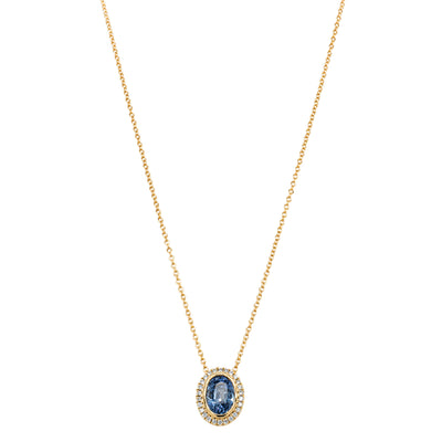 18ct Yellow Gold 1.94ct Sapphire & Diamond Isla Pendant-Necklace-Walker & Hall