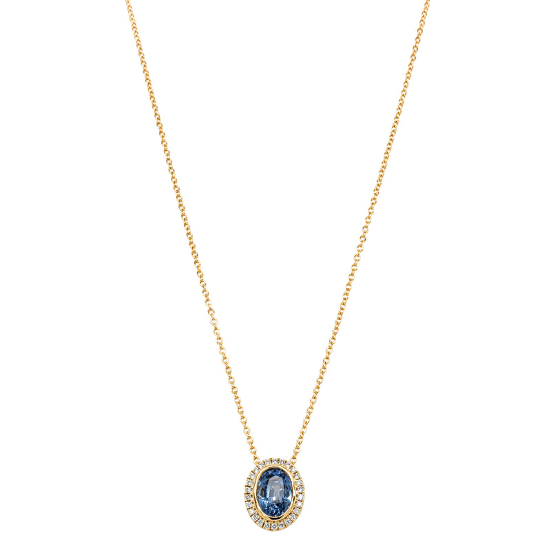 18ct Yellow Gold 1.94ct Sapphire & Diamond Isla Pendant-Necklace-Walker & Hall