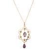 Vintage 9ct Rose Gold Amethyst & Seed Pearl Pendant-Necklace-Walker & Hall