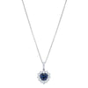 18ct White Gold 1.27ct Sapphire & Diamond Heart Belle Pendant-Necklace-Walker & Hall
