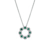 18ct White Gold .24ct Emerald & Diamond Pendant-Necklace-Walker & Hall