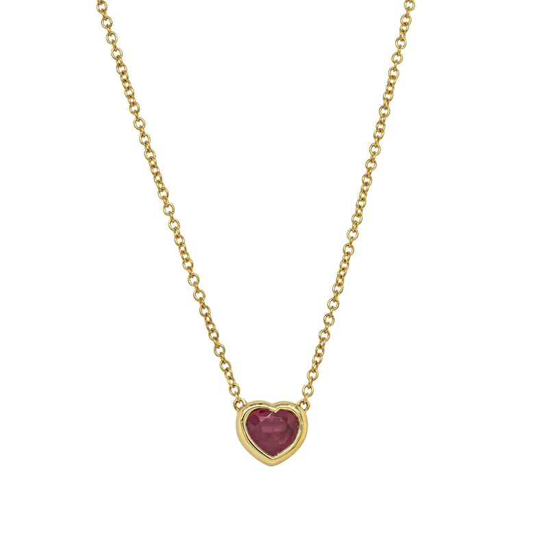 18ct Yellow Gold 1.04ct Ruby Heart Natalia Pendant-Necklace-Walker & Hall