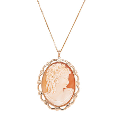 Deja Vu 9ct Rose Gold Cameo Pendant-Necklace-Walker & Hall