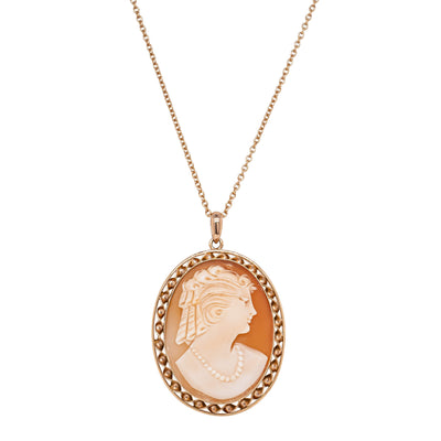 Deja Vu 9ct Rose Gold Cameo Pendant-Necklace-Walker & Hall