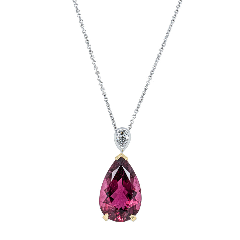 Deja Vu 18ct White Gold 16.50ct Tourmaline & Diamond Pendant-Necklace-Walker & Hall