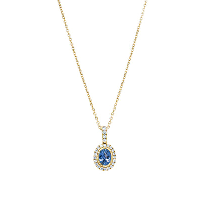 18ct Yellow Gold .69ct Sapphire & Diamond Isla Pendant-Necklace-Walker & Hall