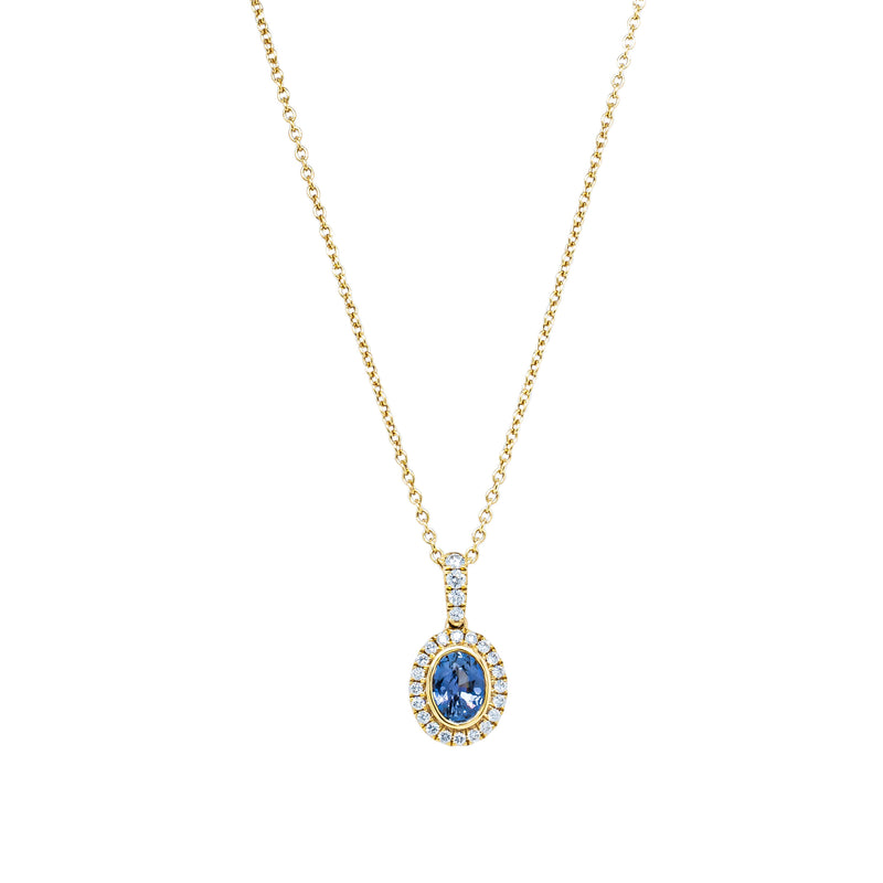 18ct Yellow Gold .69ct Sapphire & Diamond Isla Pendant-Necklace-Walker & Hall