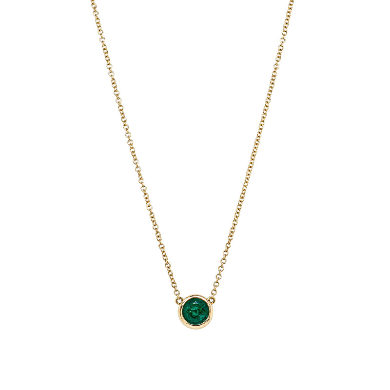 18ct Yellow Gold .88ct Emerald Natalia Pendant-Necklace-Walker & Hall